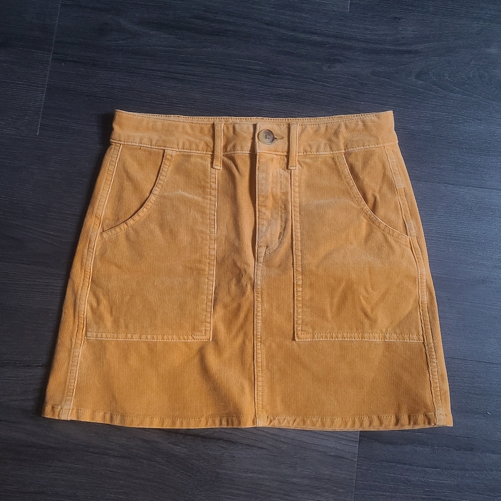 American Eagle Mustard Yellow Mini Skirt